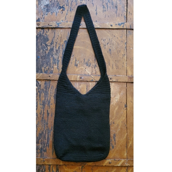 Madison Studio Black Crochet Boho Crossbody Bag - Picture 2 of 6